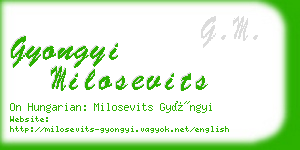 gyongyi milosevits business card